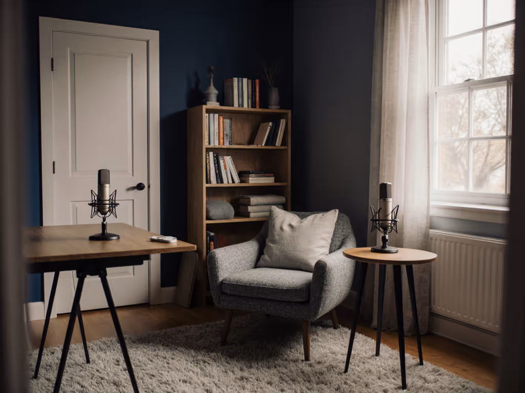 room_setup_for_podcasting_in_untreated_space